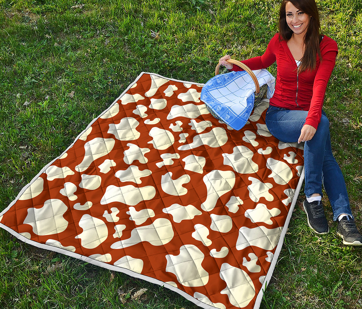 Chocolate And Milk Cow Print Quilt