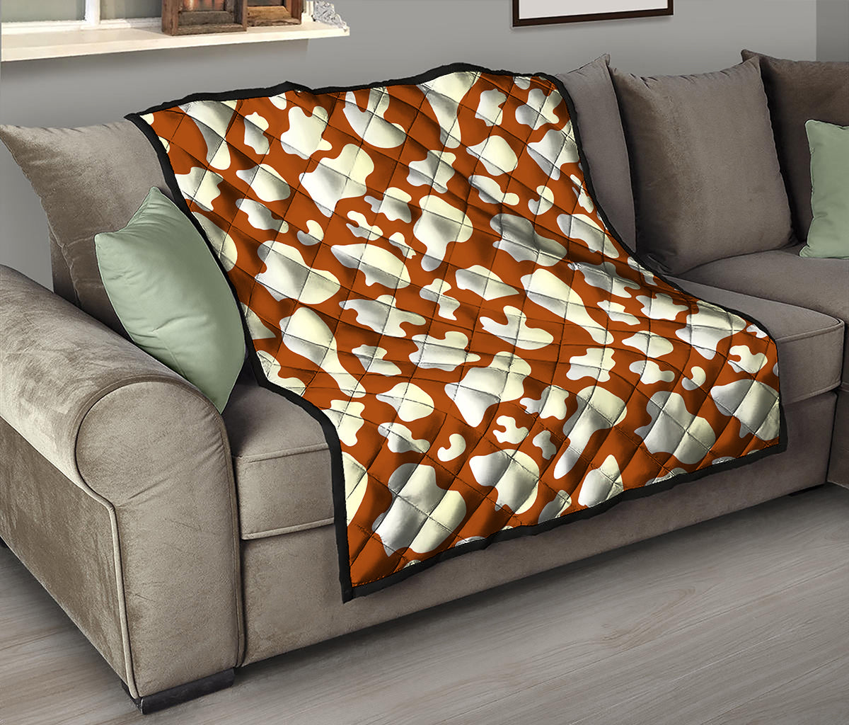 Chocolate And Milk Cow Print Quilt