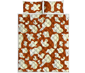 Chocolate And Milk Cow Print Quilt Bed Set