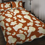 Chocolate And Milk Cow Print Quilt Bed Set