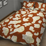 Chocolate And Milk Cow Print Quilt Bed Set