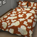 Chocolate And Milk Cow Print Quilt Bed Set