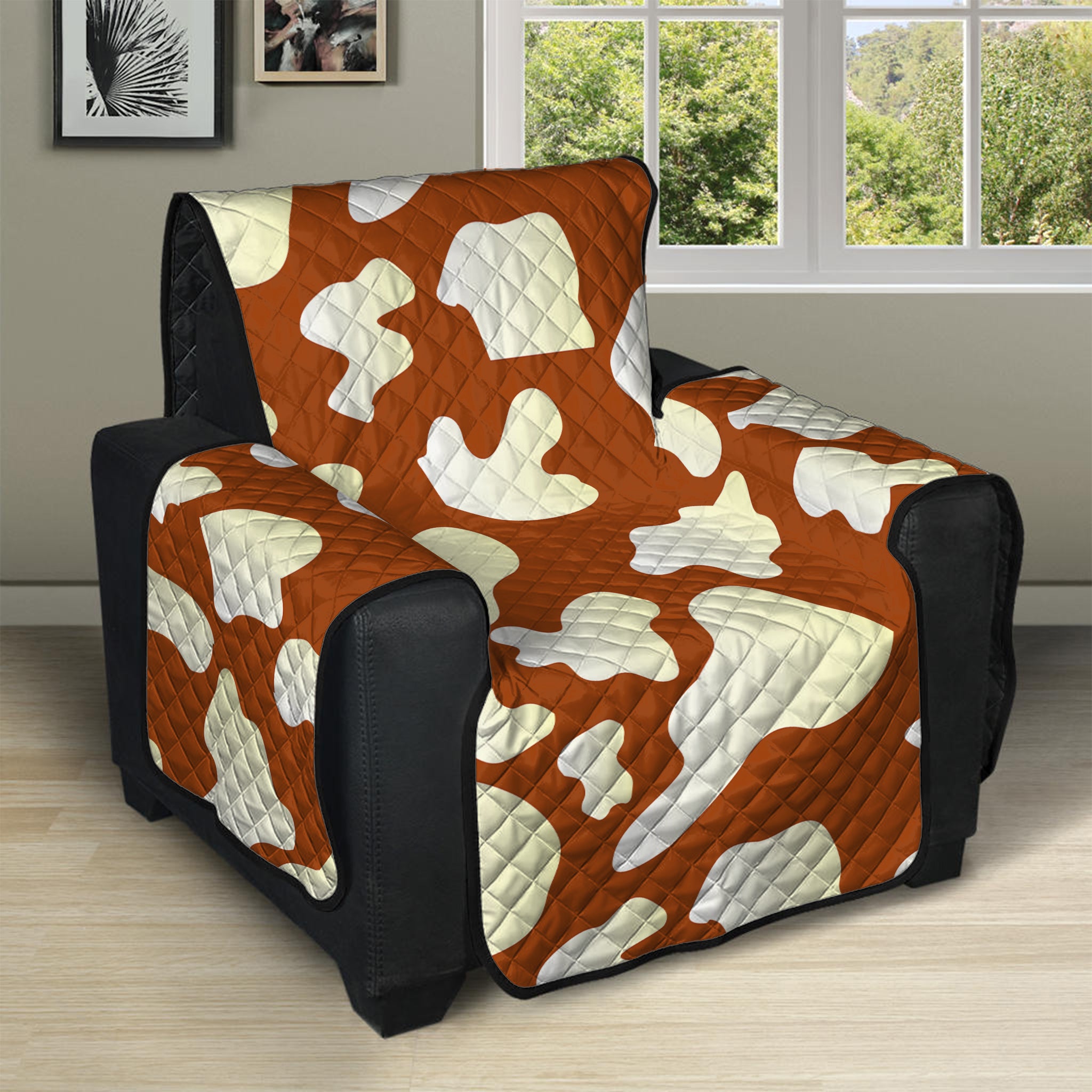 Chocolate And Milk Cow Print Recliner Protector