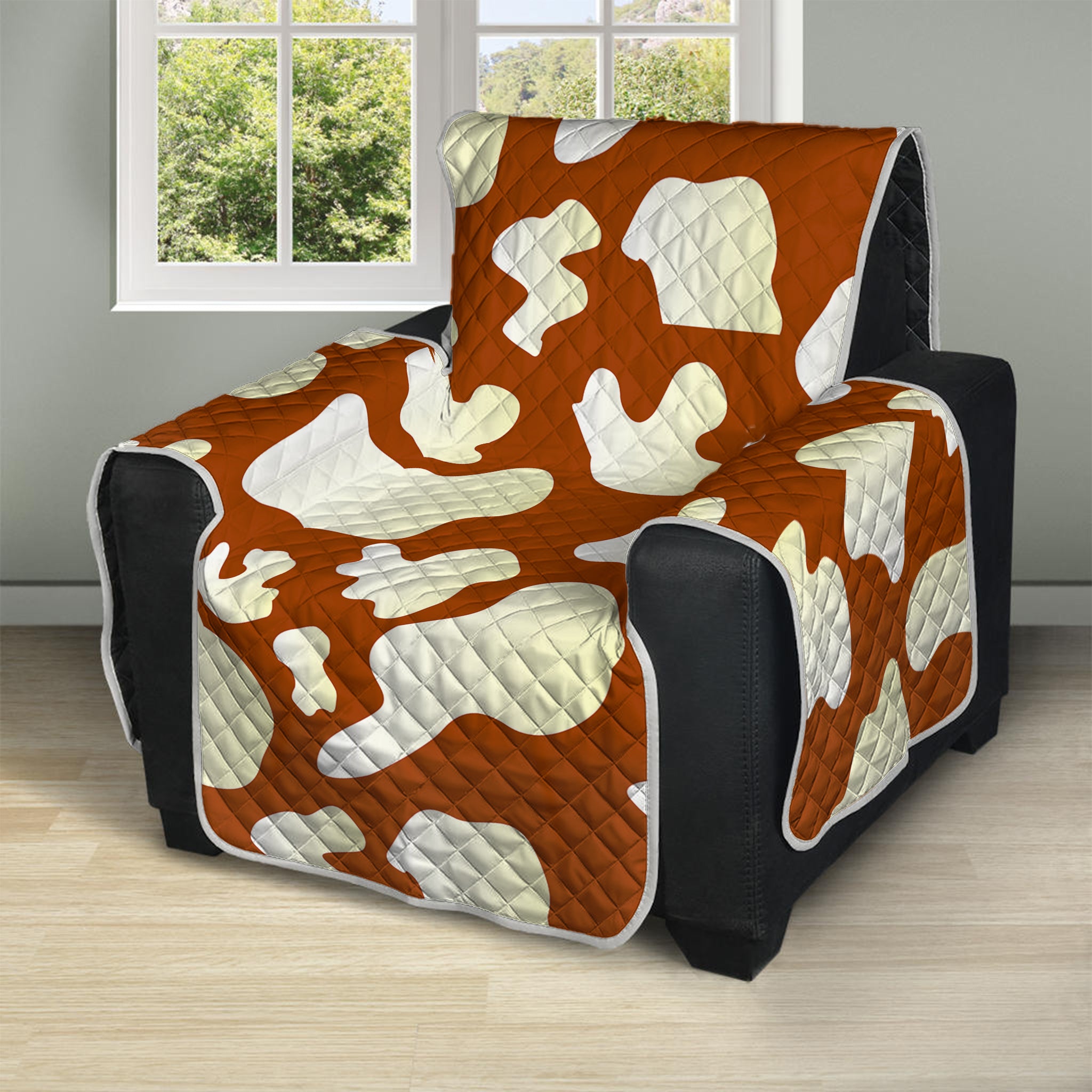 Chocolate And Milk Cow Print Recliner Protector