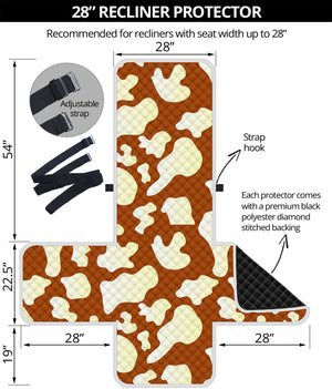 Chocolate And Milk Cow Print Recliner Protector