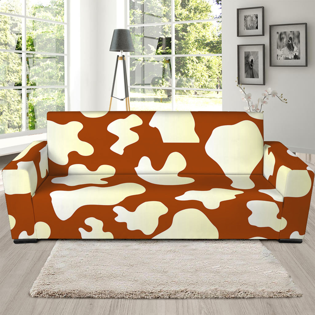 Chocolate And Milk Cow Print Sofa Slipcover