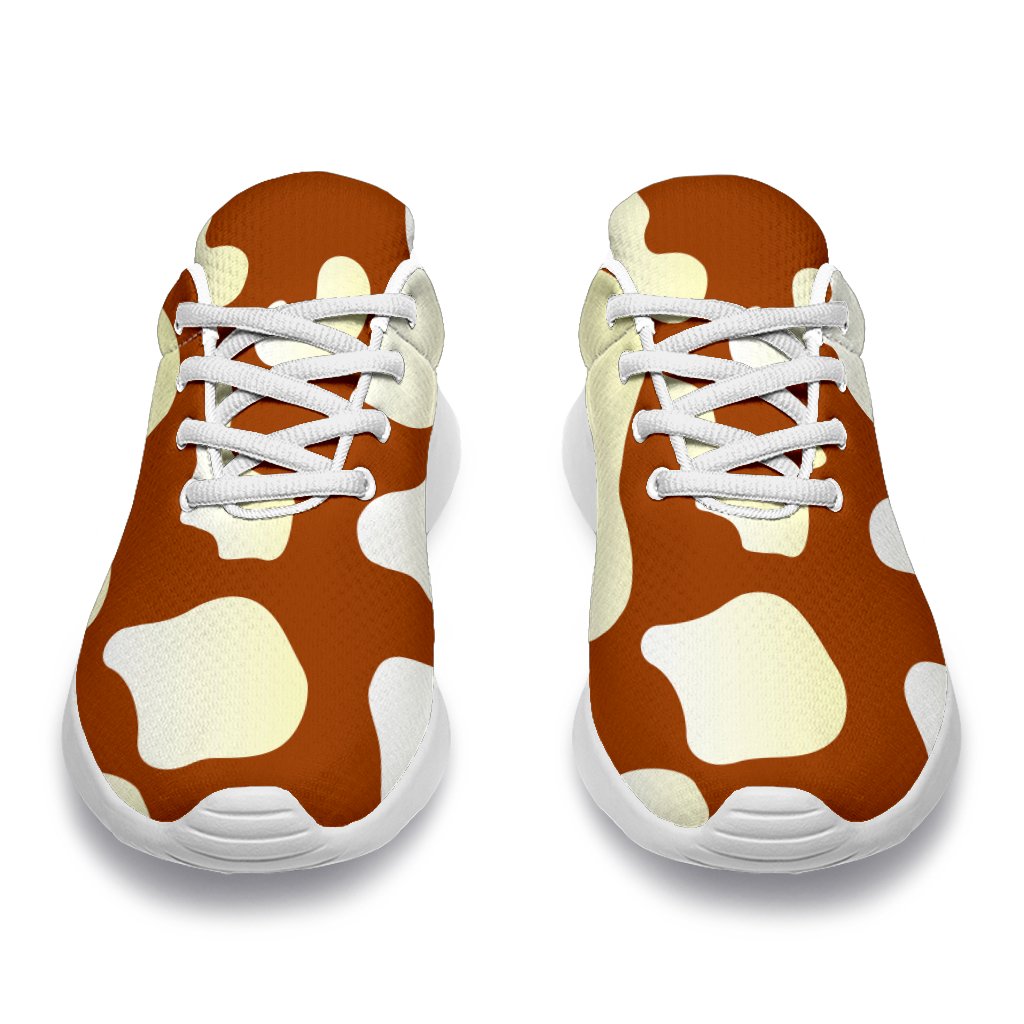 Chocolate And Milk Cow Print Sport Shoes GearFrost