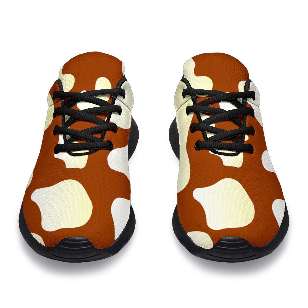Chocolate And Milk Cow Print Sport Shoes GearFrost