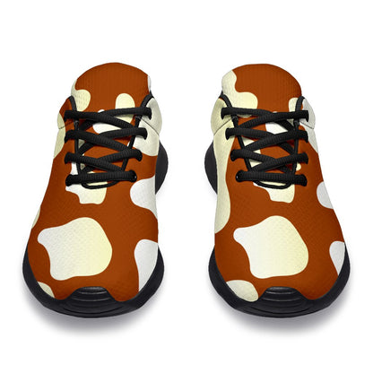 Chocolate And Milk Cow Print Sport Shoes GearFrost