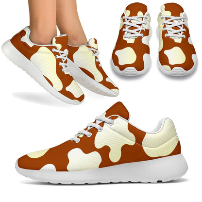 Chocolate And Milk Cow Print Sport Shoes GearFrost
