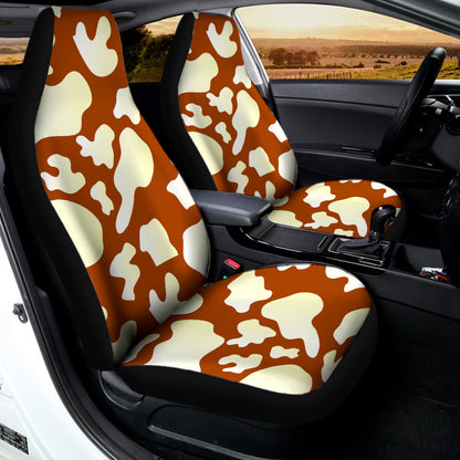 Chocolate And Milk Cow Print Universal Fit Car Seat Covers