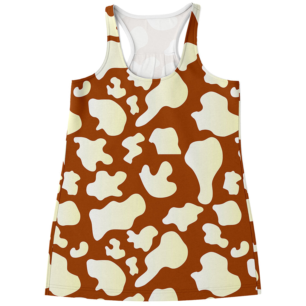 Chocolate And Milk Cow Print Women's Racerback Tank Top