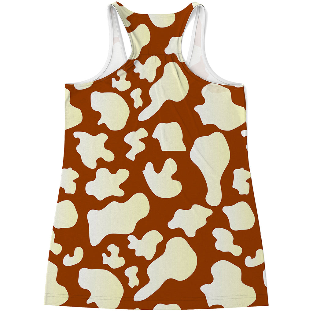 Chocolate And Milk Cow Print Women's Racerback Tank Top