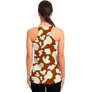 Chocolate And Milk Cow Print Women's Racerback Tank Top