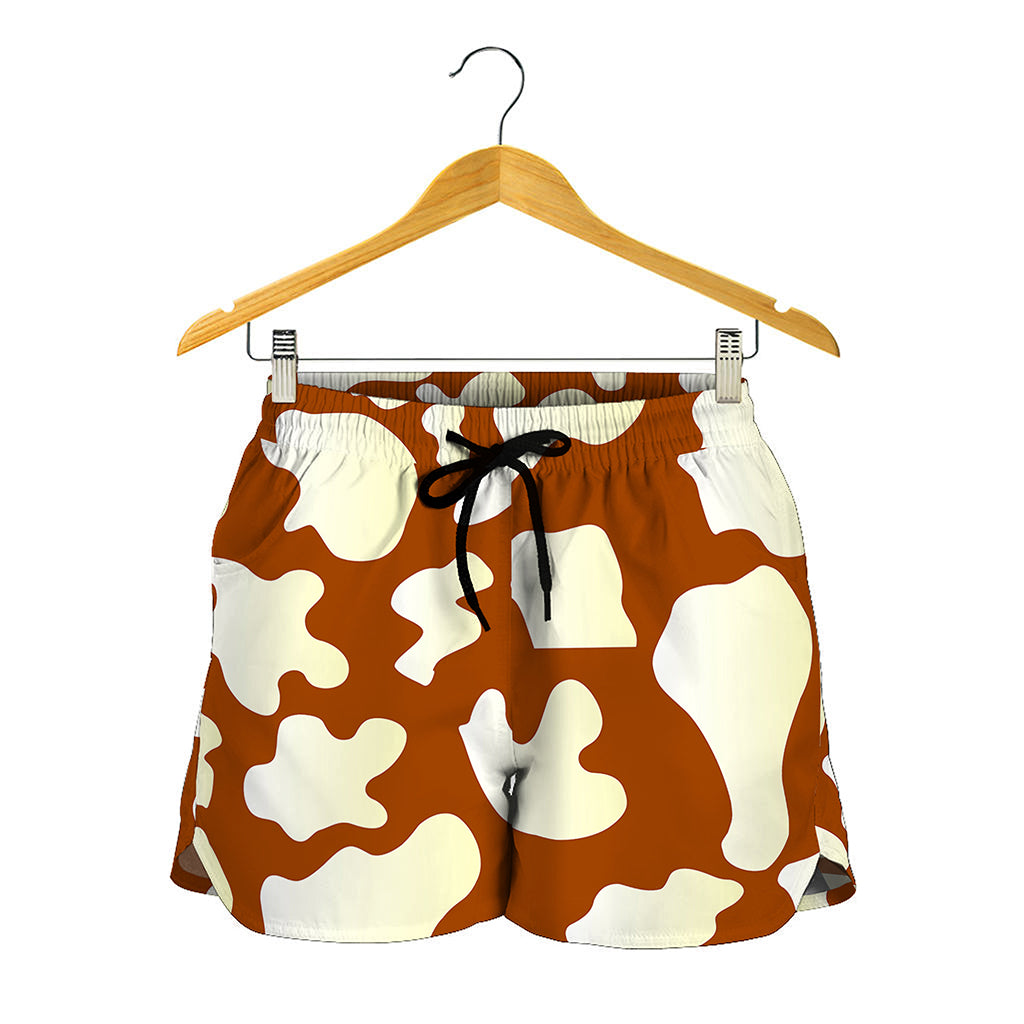 Chocolate And Milk Cow Print Women's Shorts