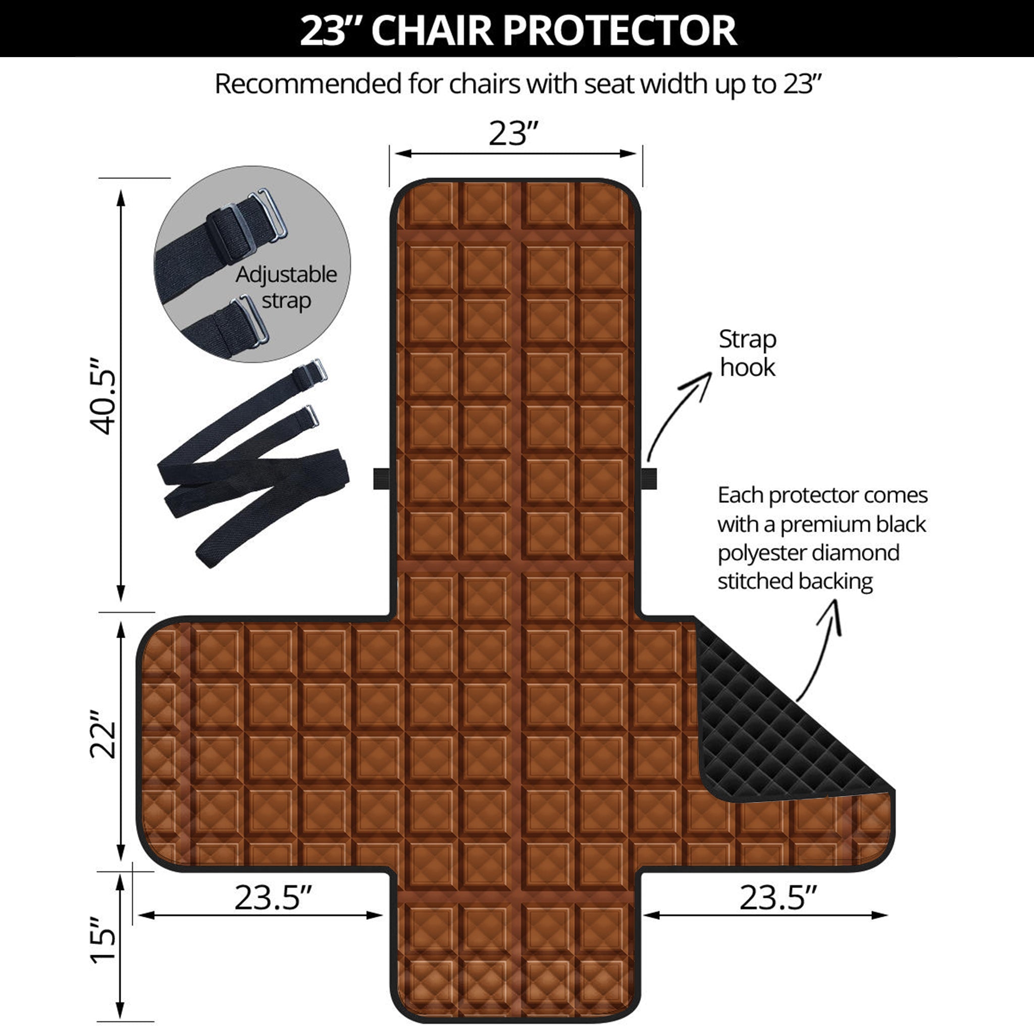 Chocolate Bar Pattern Print Armchair Protector