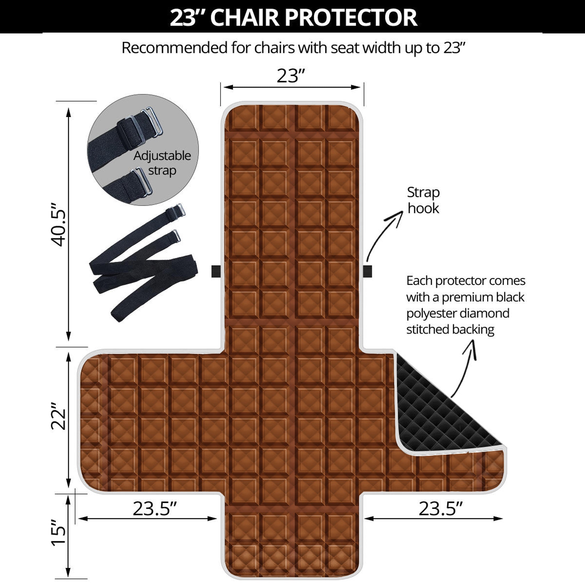 Chocolate Bar Pattern Print Armchair Protector