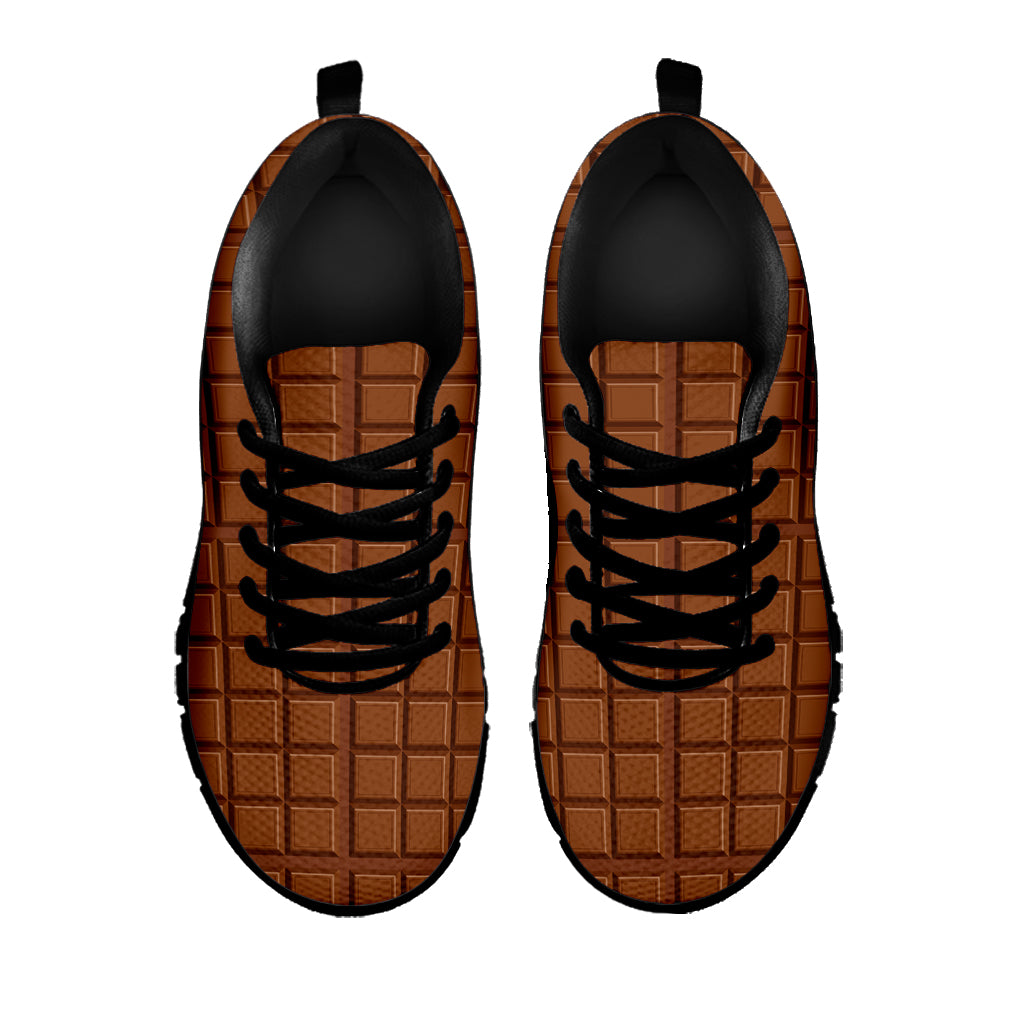 Chocolate Bar Pattern Print Black Sneakers
