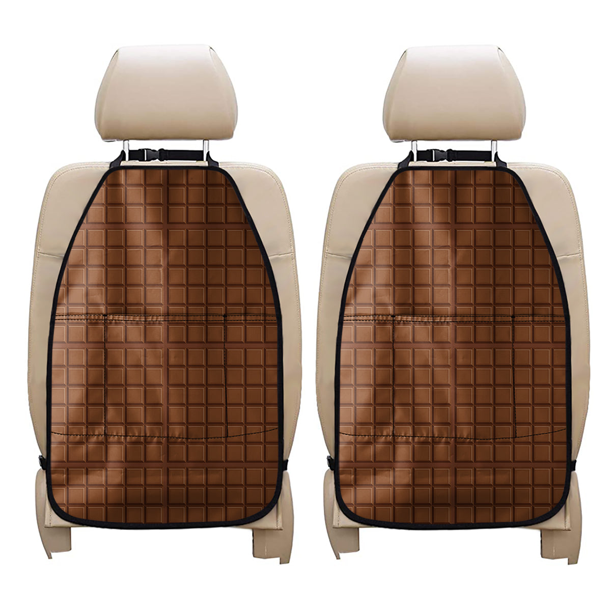 Chocolate Bar Pattern Print Car Seat Organizers