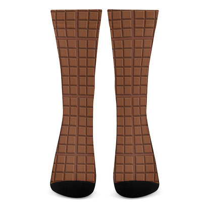 Chocolate Bar Pattern Print Crew Socks