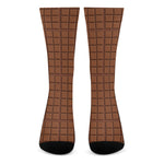 Chocolate Bar Pattern Print Crew Socks