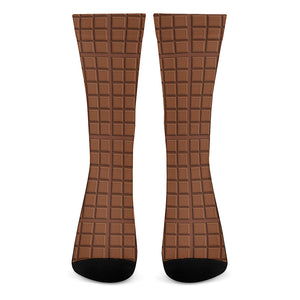 Chocolate Bar Pattern Print Crew Socks