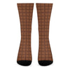 Chocolate Bar Pattern Print Crew Socks