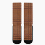 Chocolate Bar Pattern Print Crew Socks