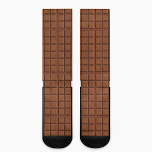 Chocolate Bar Pattern Print Crew Socks