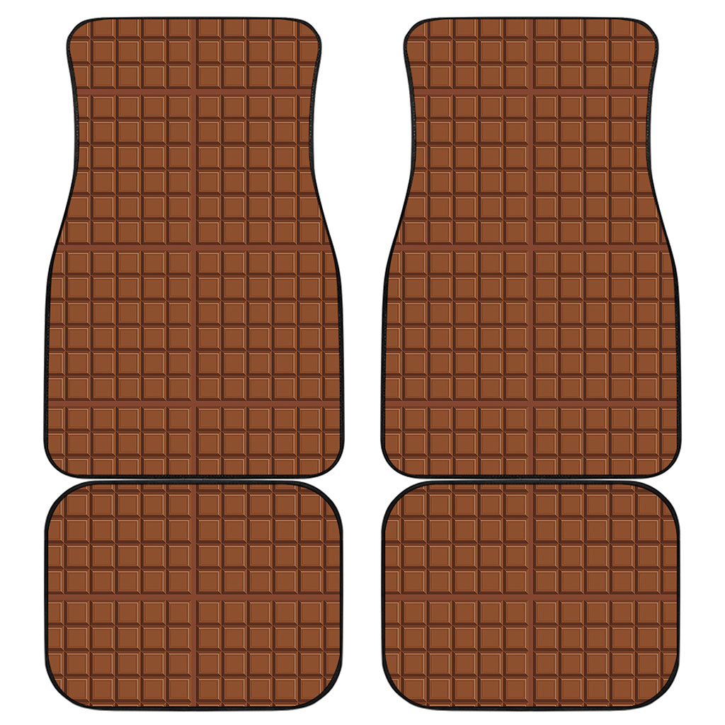 Chocolate Bar Pattern Print Front and Back Car Floor Mats