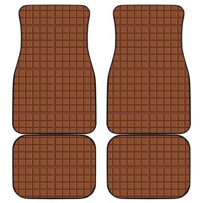 Chocolate Bar Pattern Print Front and Back Car Floor Mats