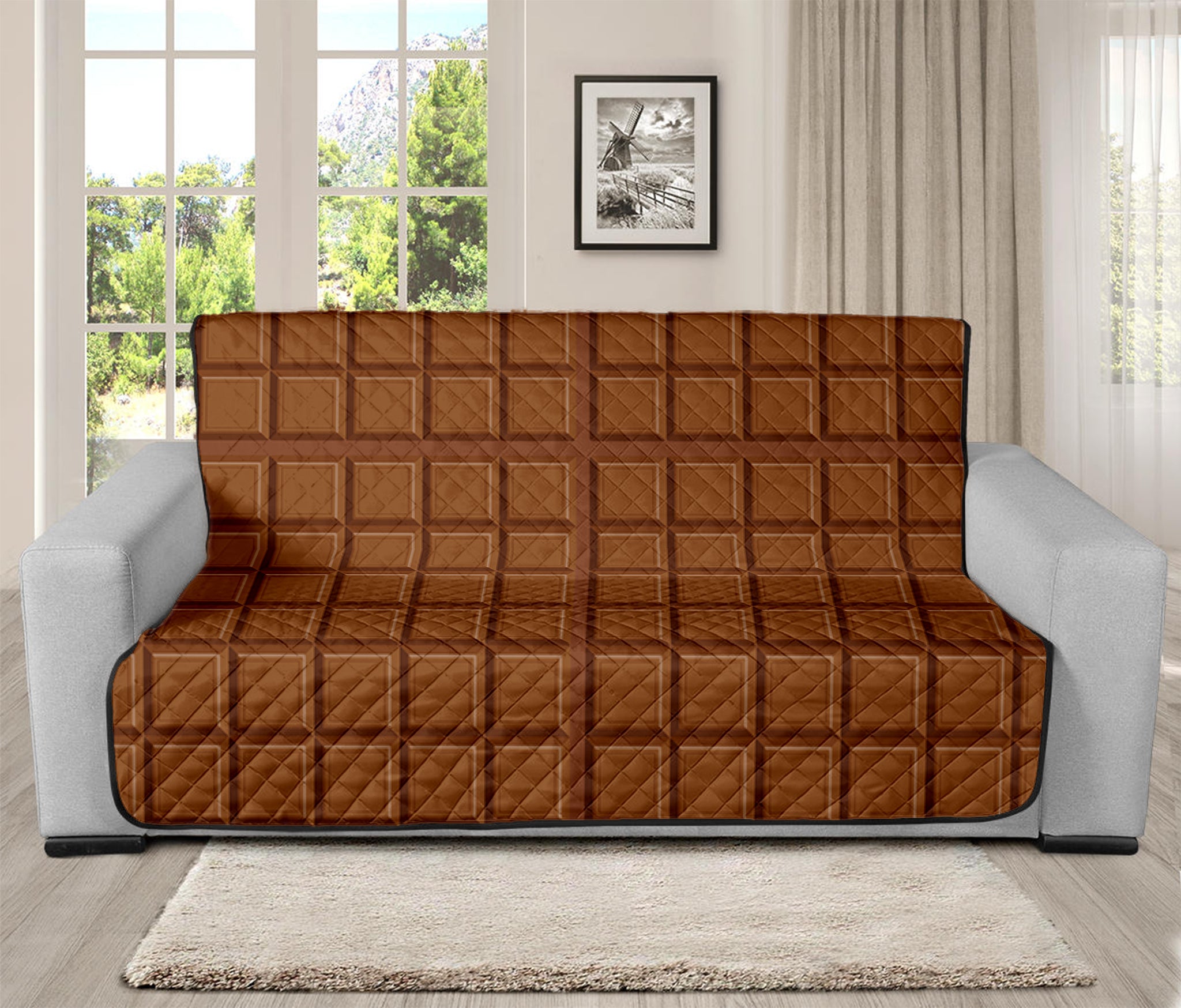 Chocolate Bar Pattern Print Futon Protector