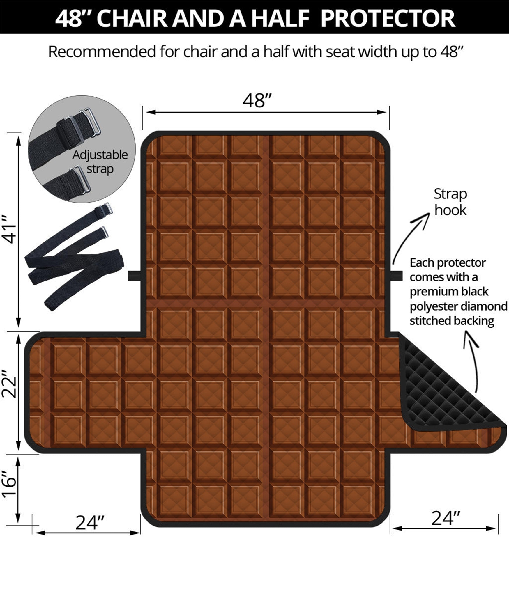 Chocolate Bar Pattern Print Half Sofa Protector