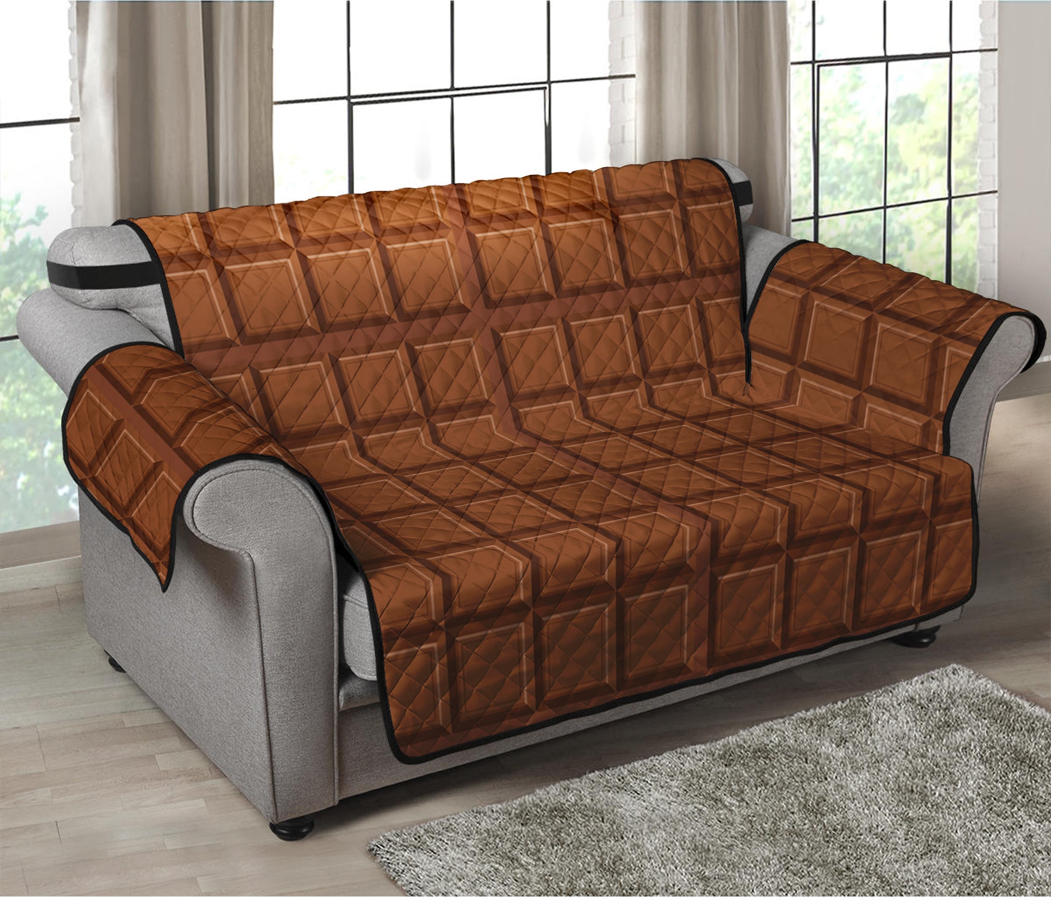 Chocolate Bar Pattern Print Loveseat Protector