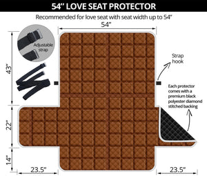 Chocolate Bar Pattern Print Loveseat Protector