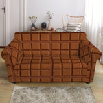 Chocolate Bar Pattern Print Loveseat Slipcover