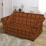 Chocolate Bar Pattern Print Loveseat Slipcover