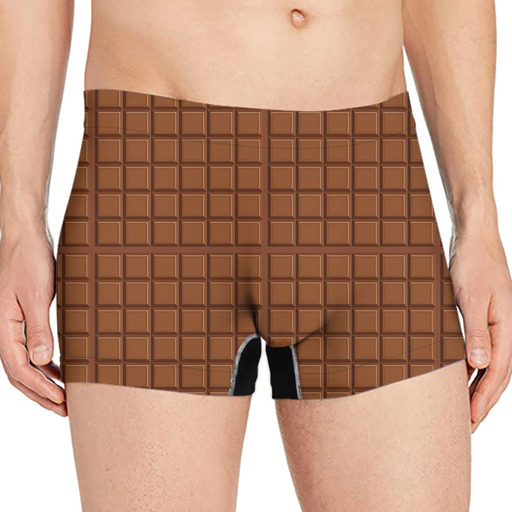 Chocolate Bar Pattern Print Men's Boxer Briefs