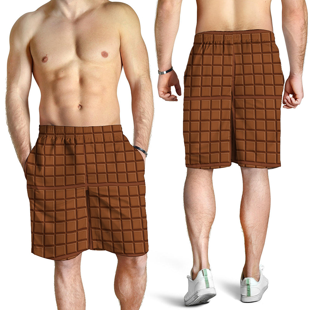 Chocolate Bar Pattern Print Men's Shorts