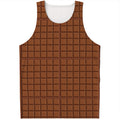 Chocolate Bar Pattern Print Men's Tank Top