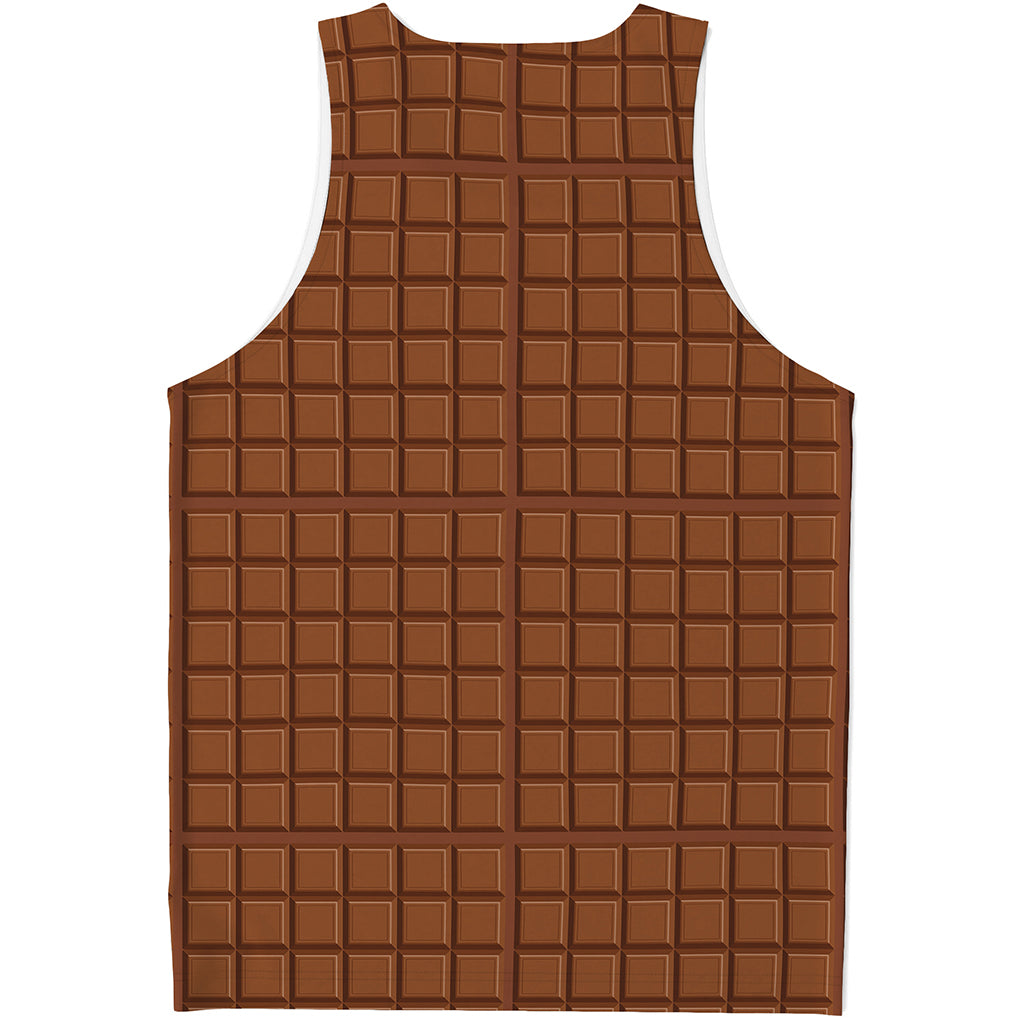 Chocolate Bar Pattern Print Men's Tank Top