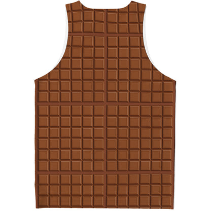 Chocolate Bar Pattern Print Men's Tank Top