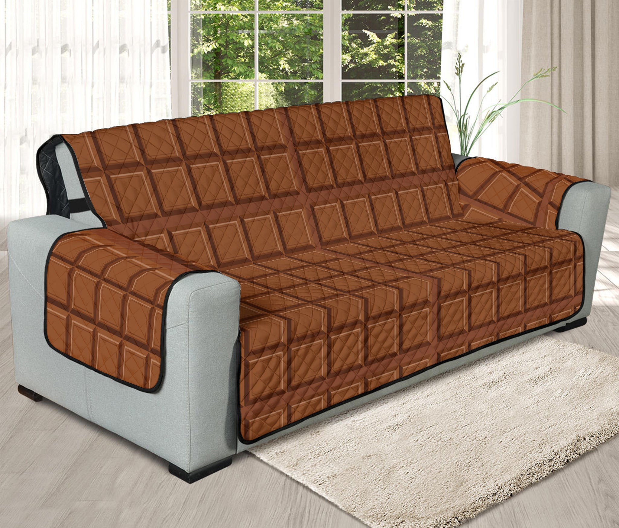 Chocolate Bar Pattern Print Oversized Sofa Protector