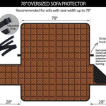 Chocolate Bar Pattern Print Oversized Sofa Protector