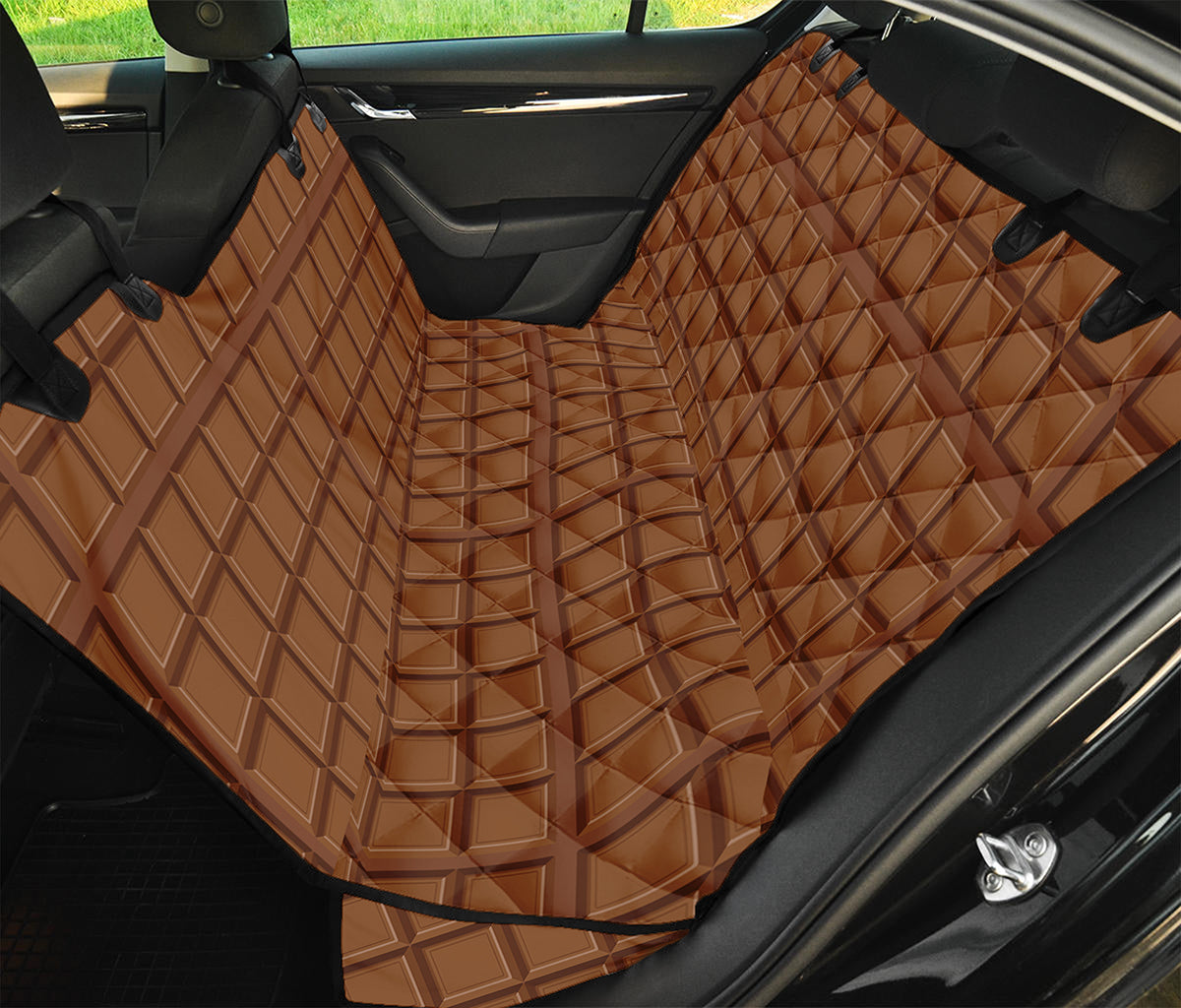 Chocolate Bar Pattern Print Pet Car Back Seat Cover