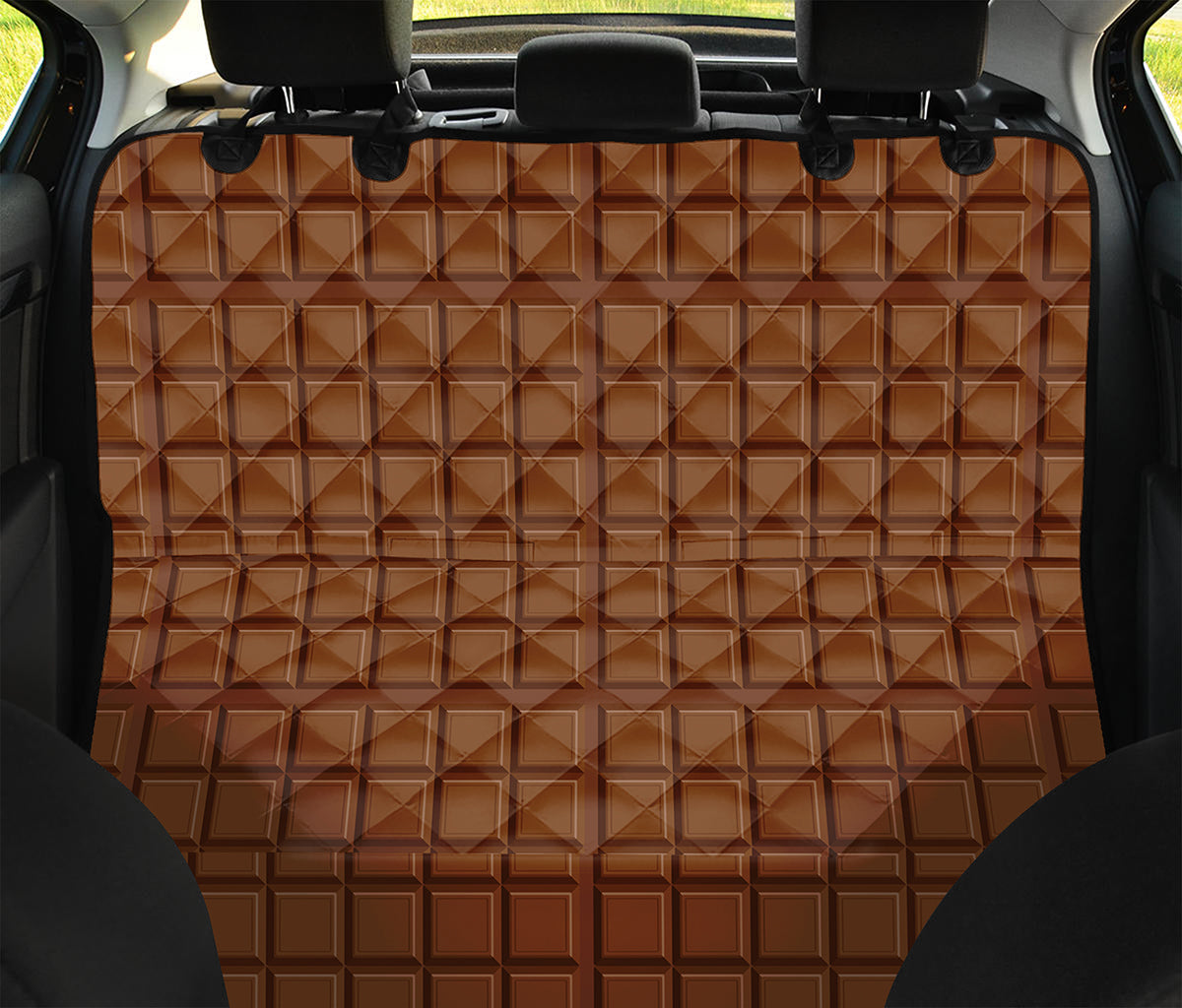 Chocolate Bar Pattern Print Pet Car Back Seat Cover