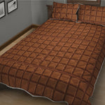 Chocolate Bar Pattern Print Quilt Bed Set