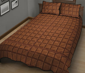 Chocolate Bar Pattern Print Quilt Bed Set