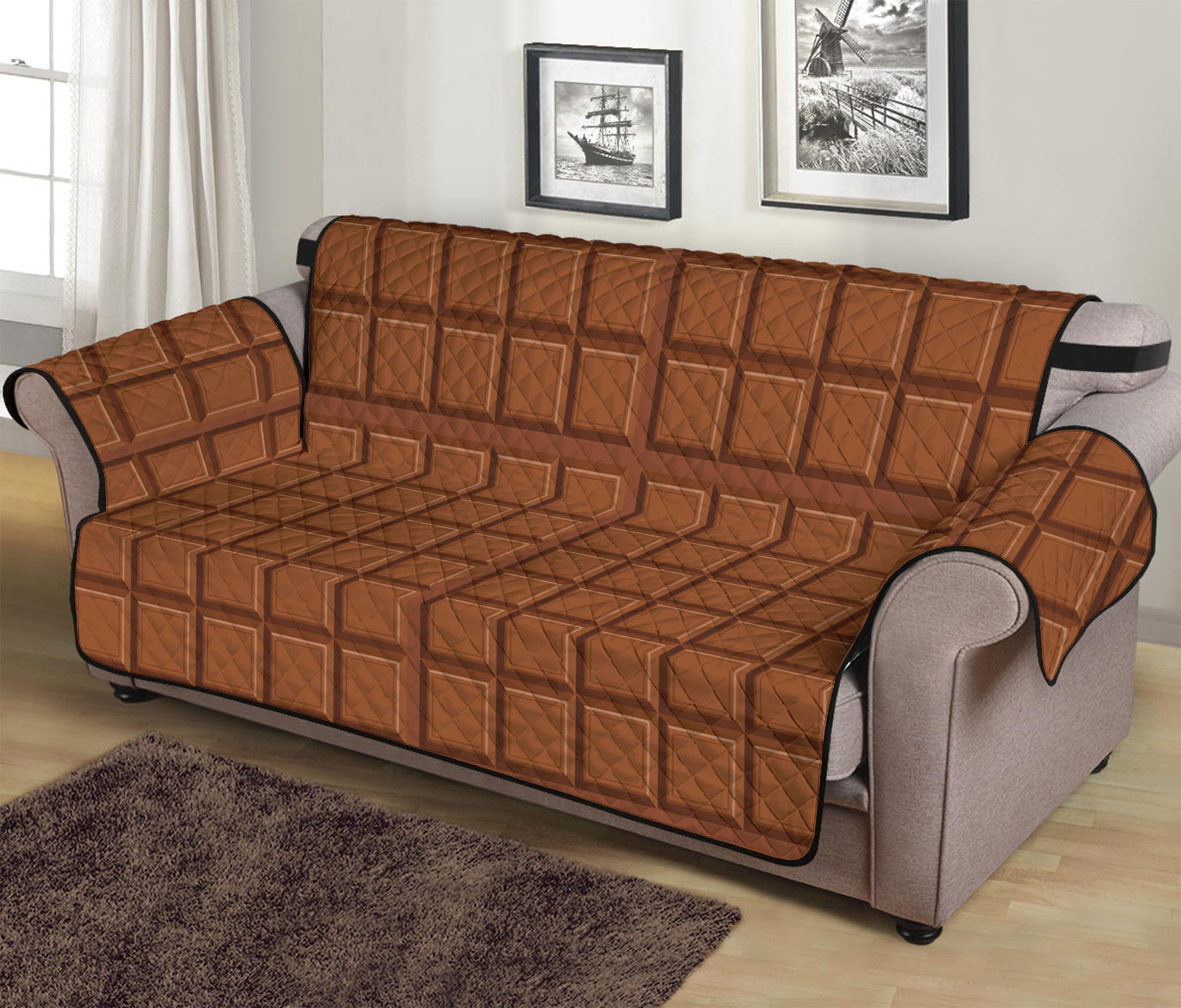 Chocolate Bar Pattern Print Sofa Protector