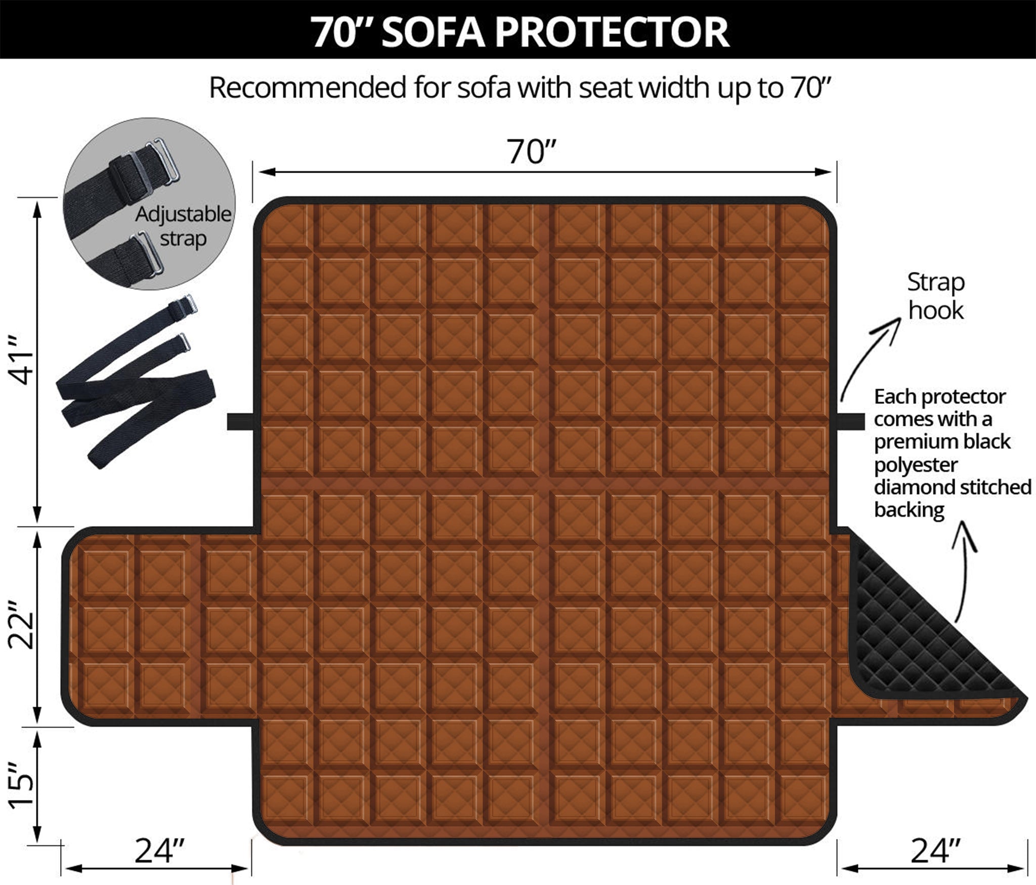 Chocolate Bar Pattern Print Sofa Protector